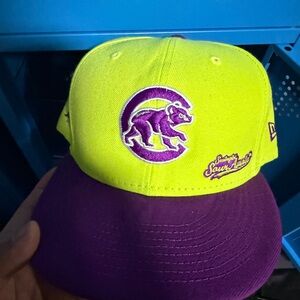 New Era Neon Yellow and Purple Cap